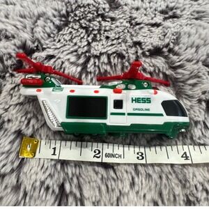 Hess 2011 Gasoline Helicopter Toy Lights Spinning Rotors Green White Red WORKS